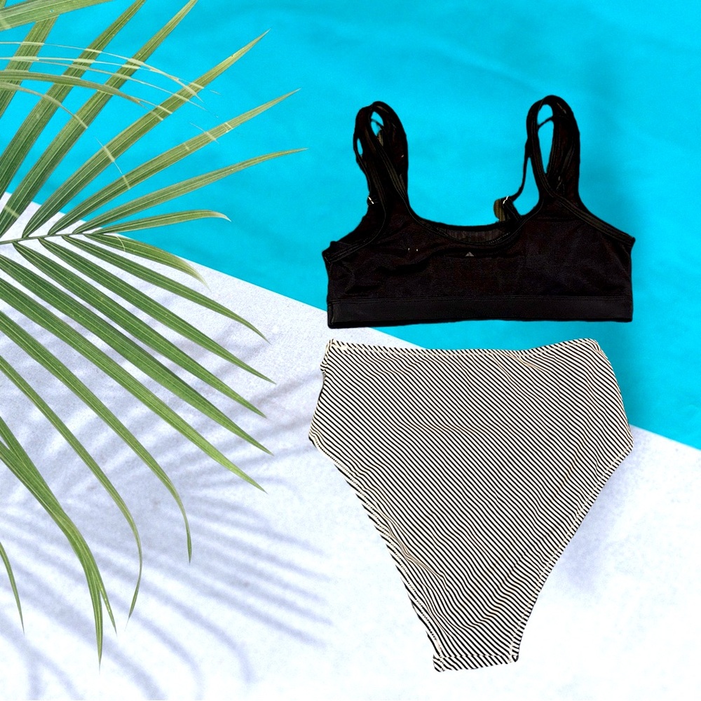 Cupshe Striped High Waisted Bikini NWOT - Picture 2 of 7